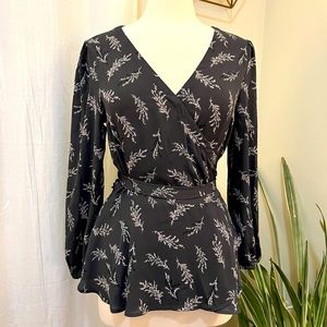 NWOT! Ann Taylor Loft Peplum Tie Waist Top